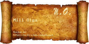 Mill Olga névjegykártya
